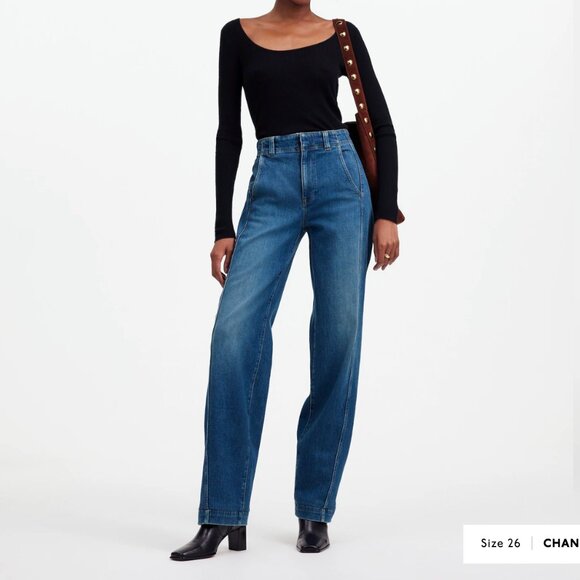 Madewell Tapered Denim Trousers Jeans NWT - Picture 1 of 4